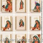 COMBO CAPAS A5 Guadalupe 2 Agendas e Cadernos Santos + cartela adesivo (Carinas Paper)