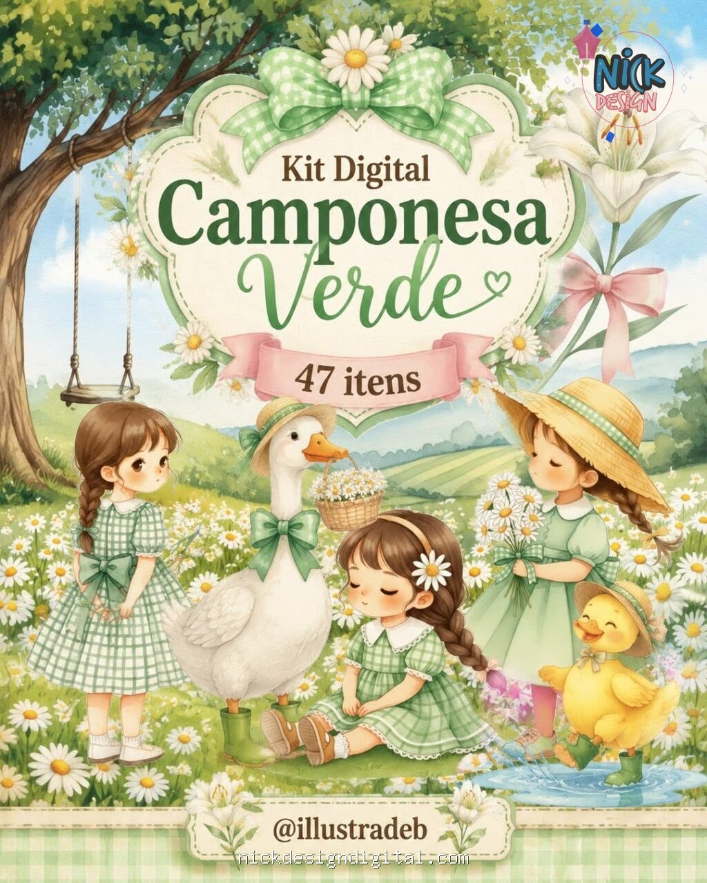 Camponesa Verde - Kit Digital - Imagem 1