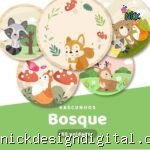 Bosque - Kit 50 rascunhos para pintar/bordar plaquinhas de maternidade
