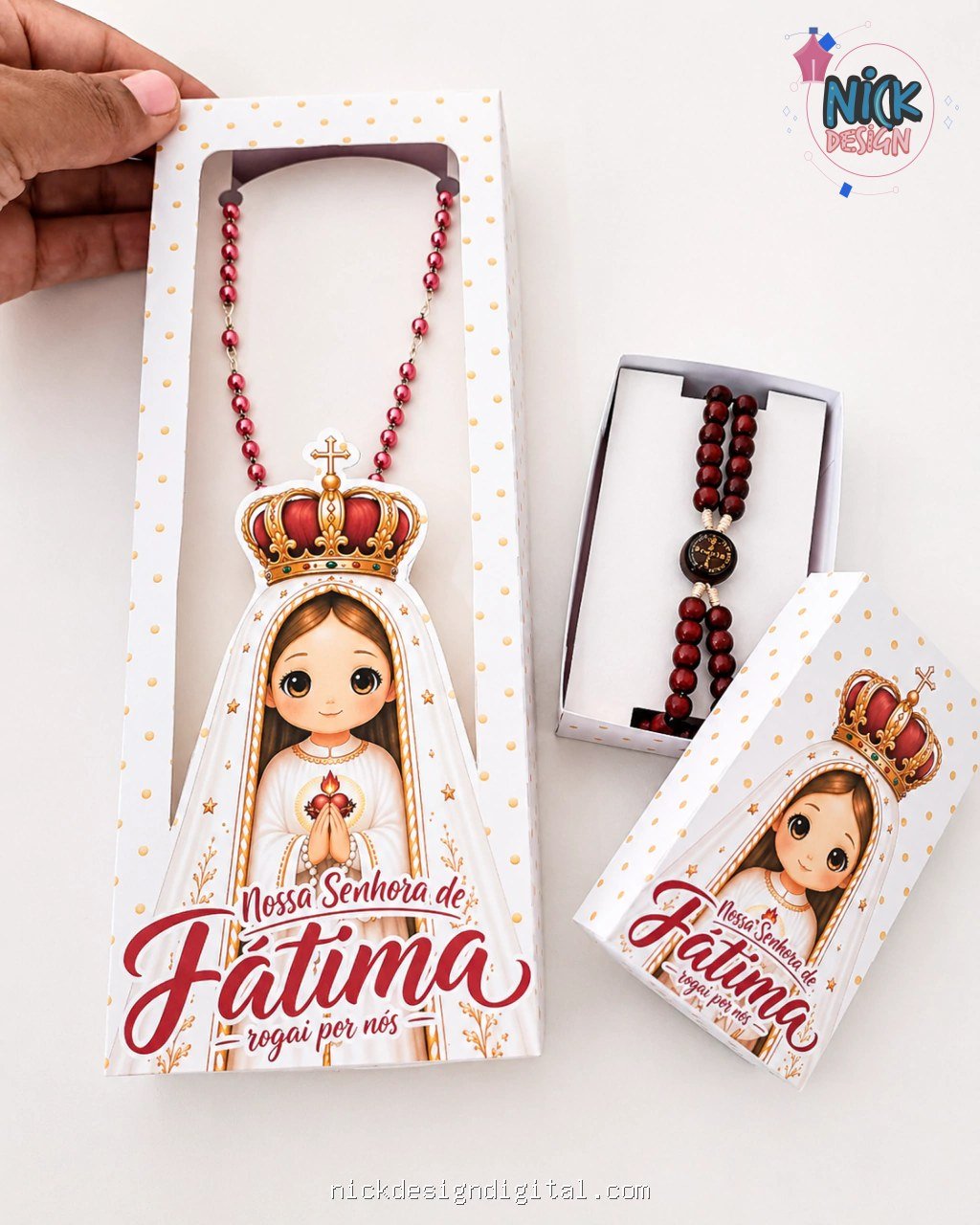 Nossa Senhora de Fátima - Caixa Terço + Brinde - Imagem 1