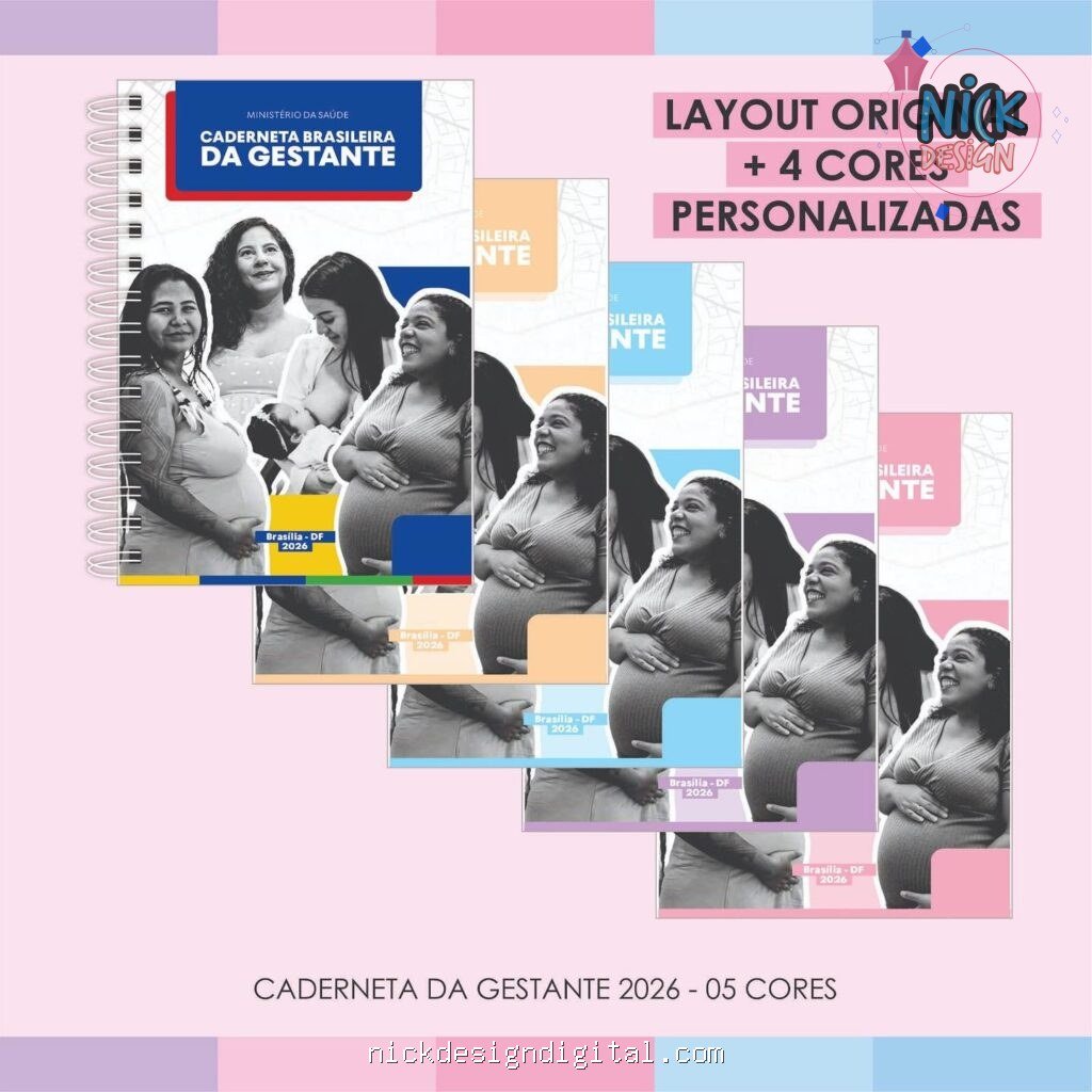 Caderneta da Gestante 2026 Original + 4 cores personalizadas - Imagem 4