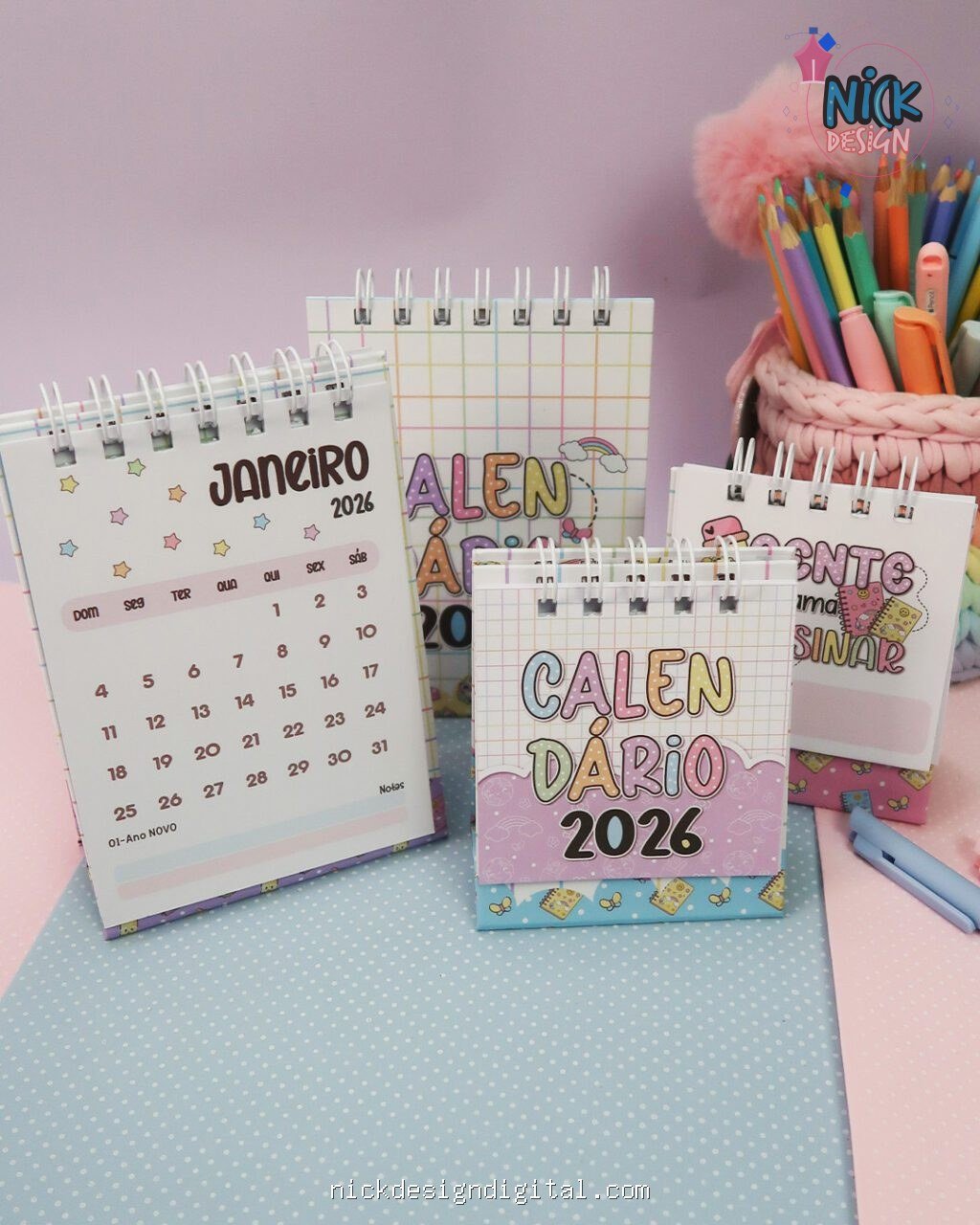 Calendários A6 e Mini 2026 – Professores (Mimos Personalizados) - Imagem 1