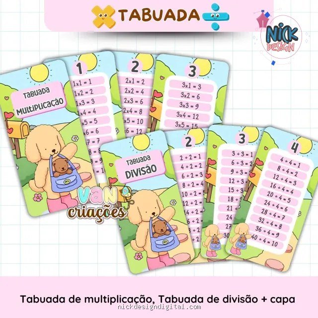 Tabuada Bobbie Goods - Menina e Menino - Imagem 1