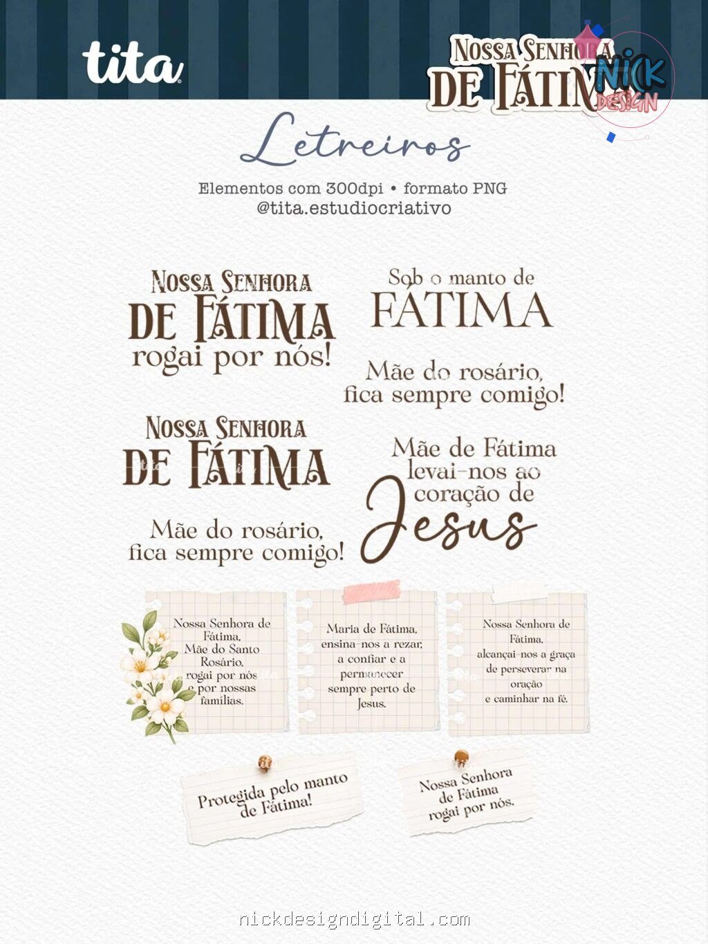 Santos - Nossa Senhora de Fátima - Ilustrações (Tita) - Imagem 6