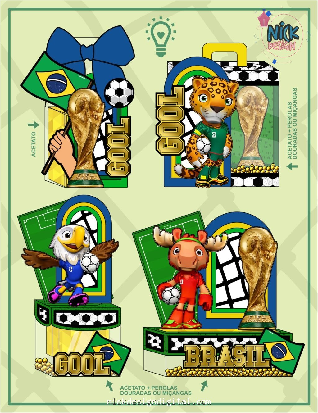 Cenarismo Copa do Mundo Brasil - Kit Festa Pronta - Imagem 1