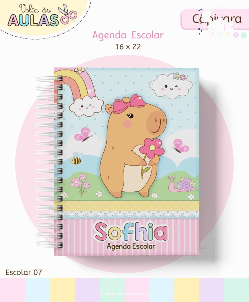 Capivara - Kit Escolar 2026 (Lina Criativa)