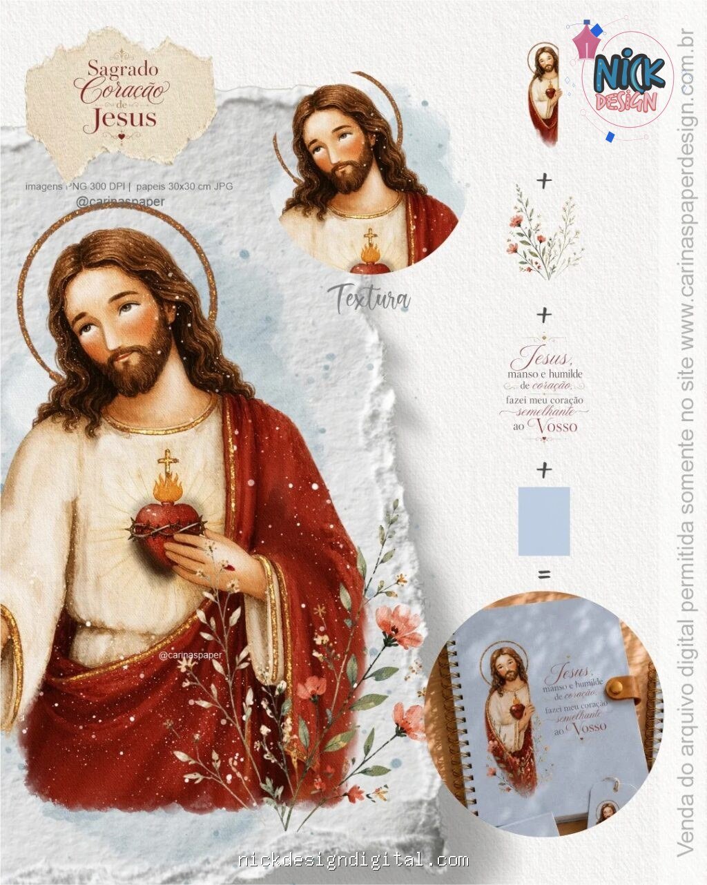 Ilustrações Sagrado Coração de Jesus 2 - Imagem 4