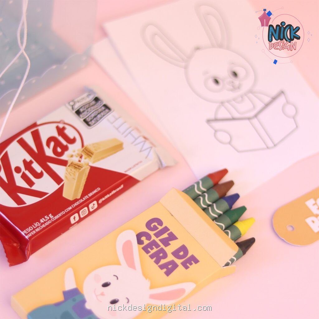 Duo Bolsinhas de Páscoa em Acetato com Kit para Colorir | Coelho e Cordeiro - Imagem 5