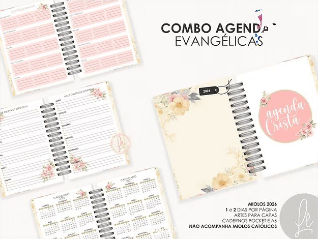 COMBO Agendas Evangélicas | Datadas (Moldes da Lê) - Imagem 1