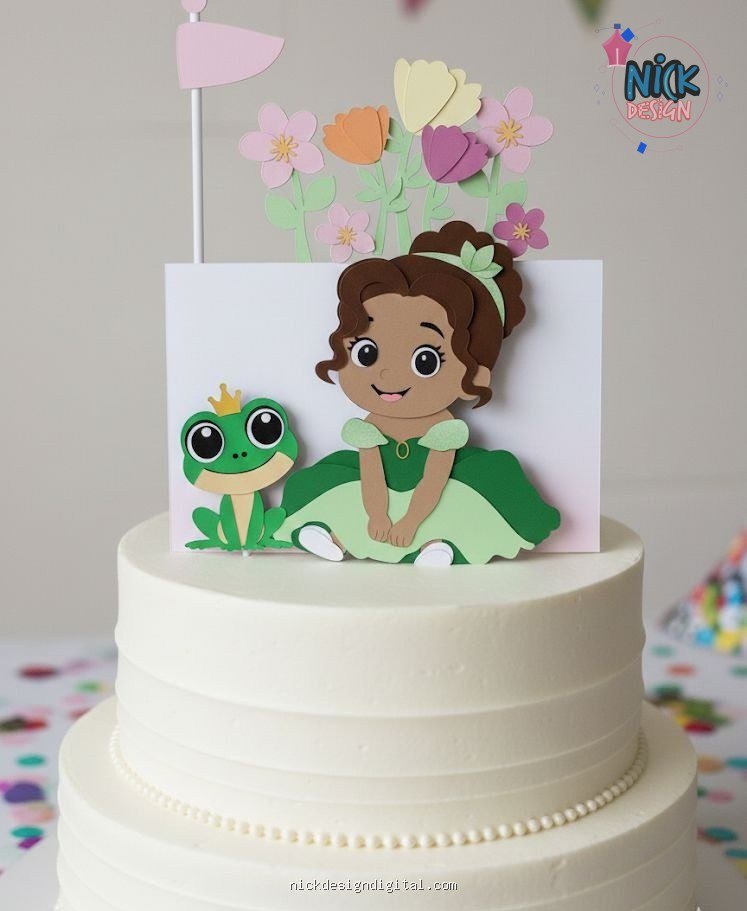 Princesa Tiana Baby - Topo de Bolo