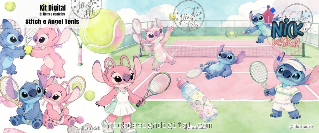 Stitch e Angel Tenis - Kit Digital - Imagem 1
