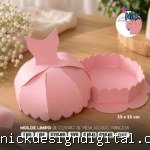 Caixa Centro de Mesa Vestido de Princesa - Molde Limpo