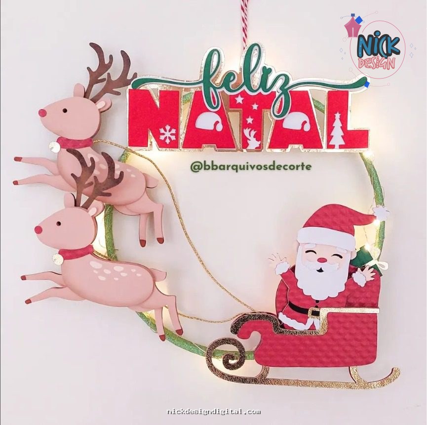 TOPO DE BOLO - Natal Noel no Trenó em Studio (Bb Colorido) - Imagem 1