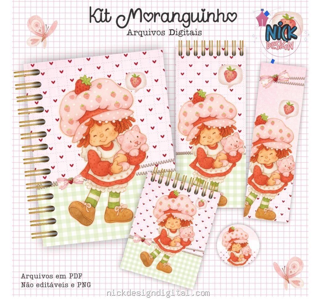 Kit Moranguinho - Encadernação (Crys Arts) - Imagem 1