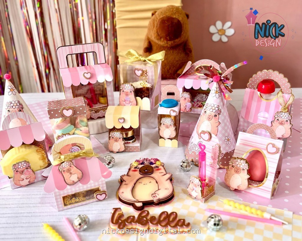 Kit de Reembalagem de Doces Capivara - Imagem 1
