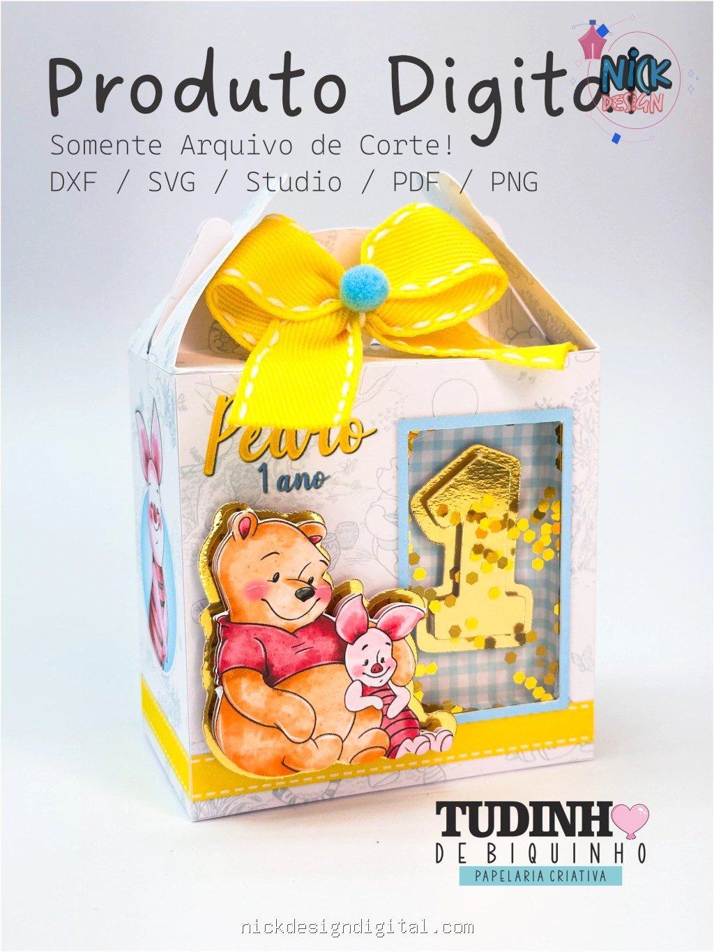 Molde Caixa Maletinha - Ursinho Pooh - Imagem 1