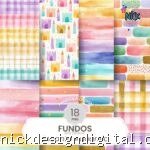 Fundos Aquarela Encanto - Kit Digital