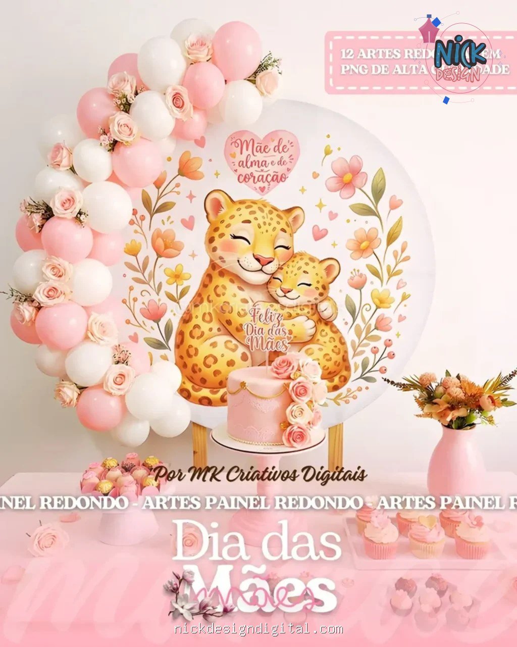 Arte Painel Redondas - Dia das Mães - Imagem 1