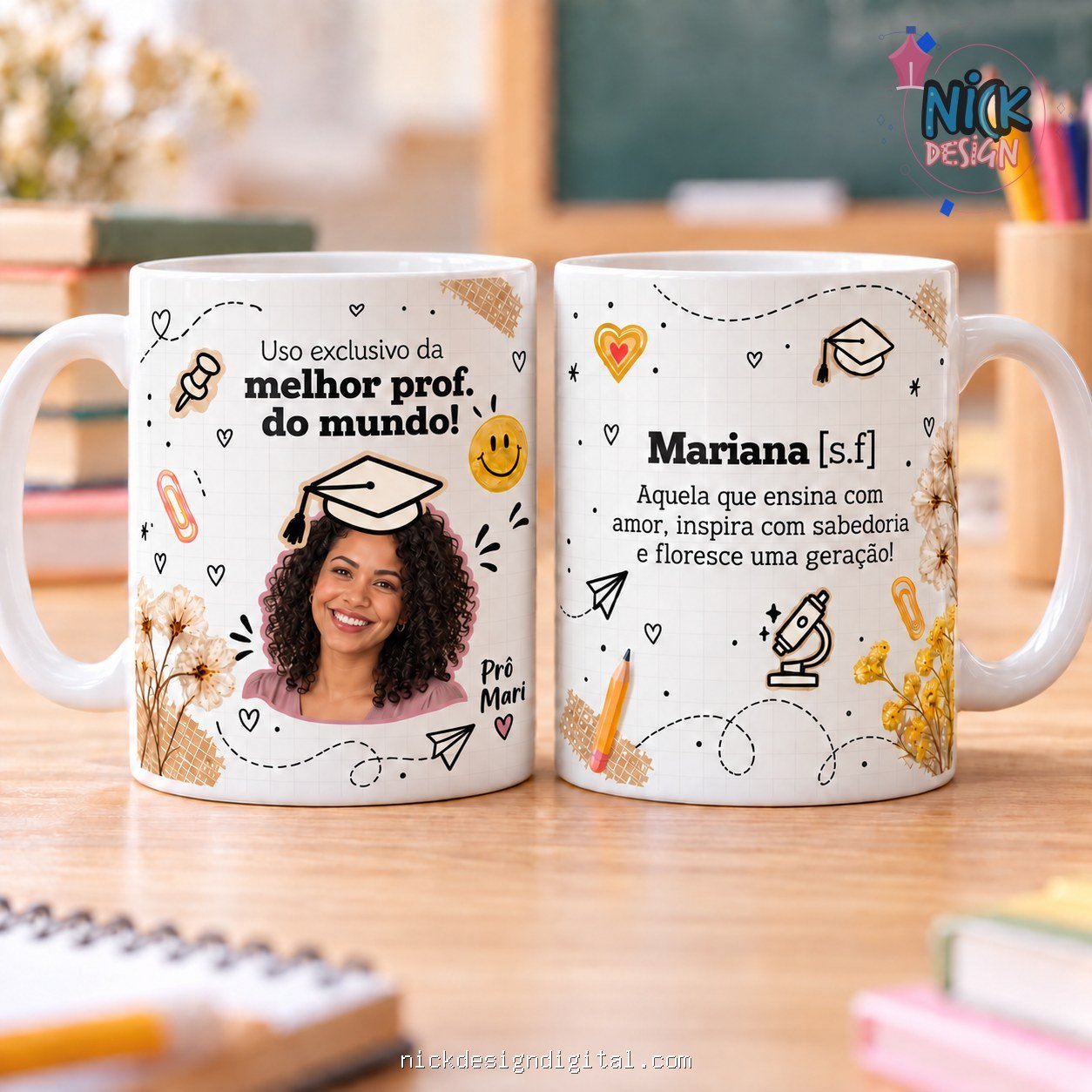 Rostinho melhor prof do mundo - Arte Avulsa Caneca (Nick Design) - Imagem 1