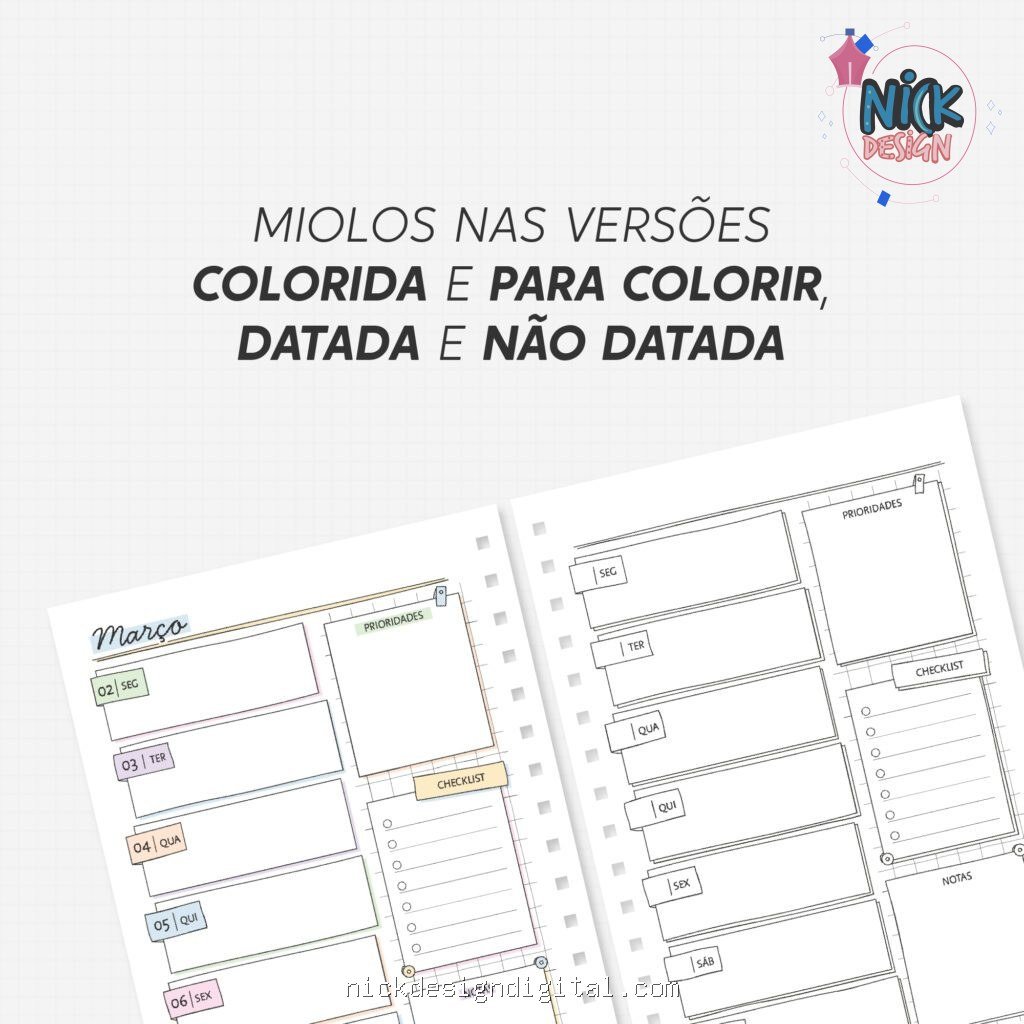 SUPER COMBO Planner Slim para Colorir 2026 (Nilmara) - Imagem 11