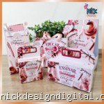 Kit 5 Embalagens presente em tons rosa – Dia dos professores