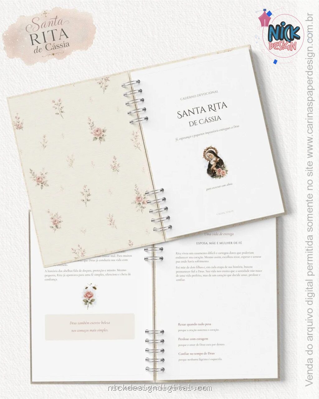 PDF Caderno Santa Rita de Cássia+ 5 Capas (Carinas Paper) - Imagem 2