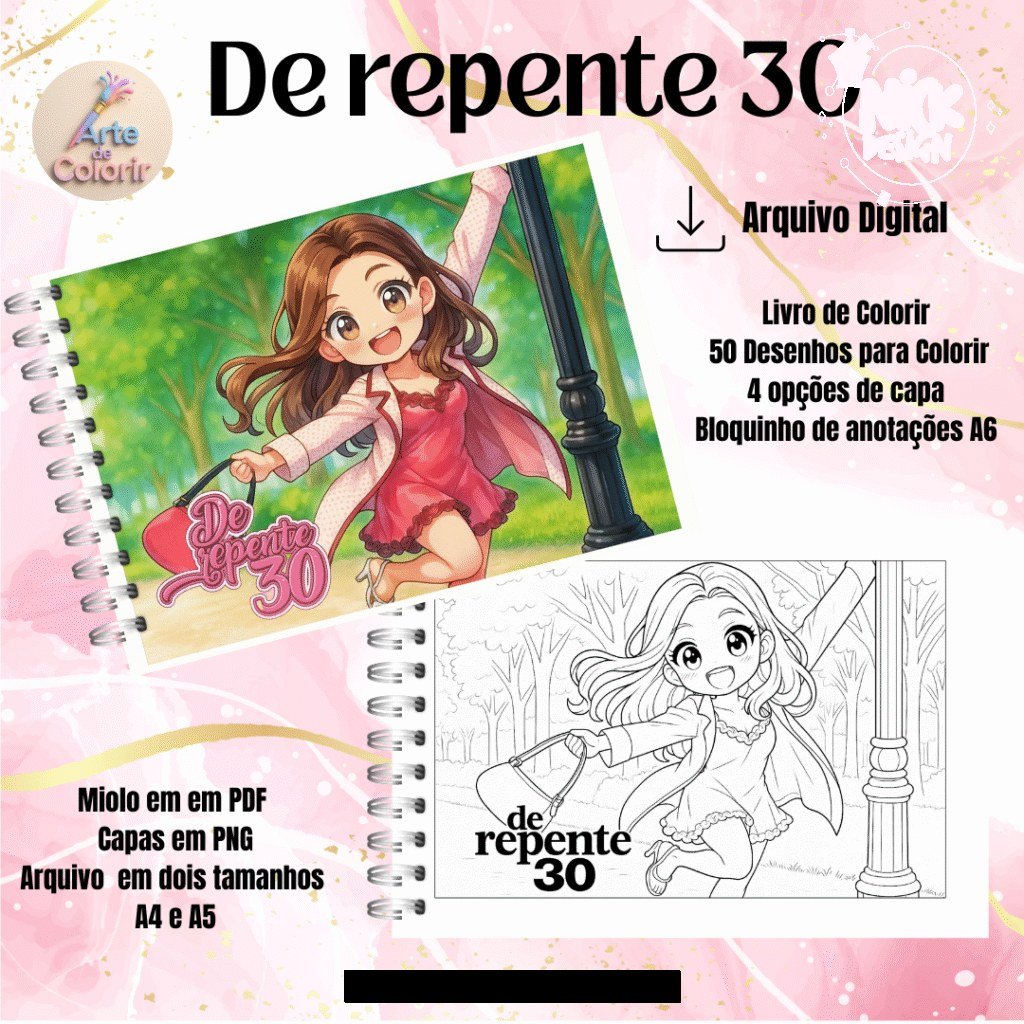 De Repente 30 - Livro de Colorir - Imagem 1