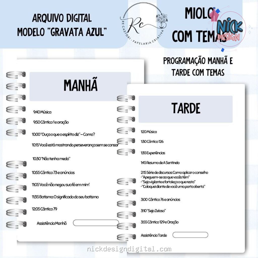 Caderno Assembleia de Circuito 2025/2026 – GRAVATA AZUL C/TEMA (Re Castori) - Imagem 4