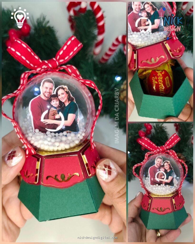 Globo de Neve Vermelha - Natal