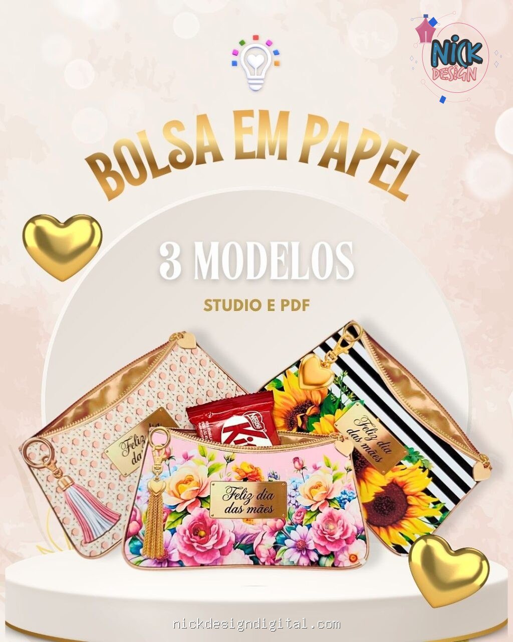 Bolsinha Necessaire de Papel - Dia das Mães - Imagem 1