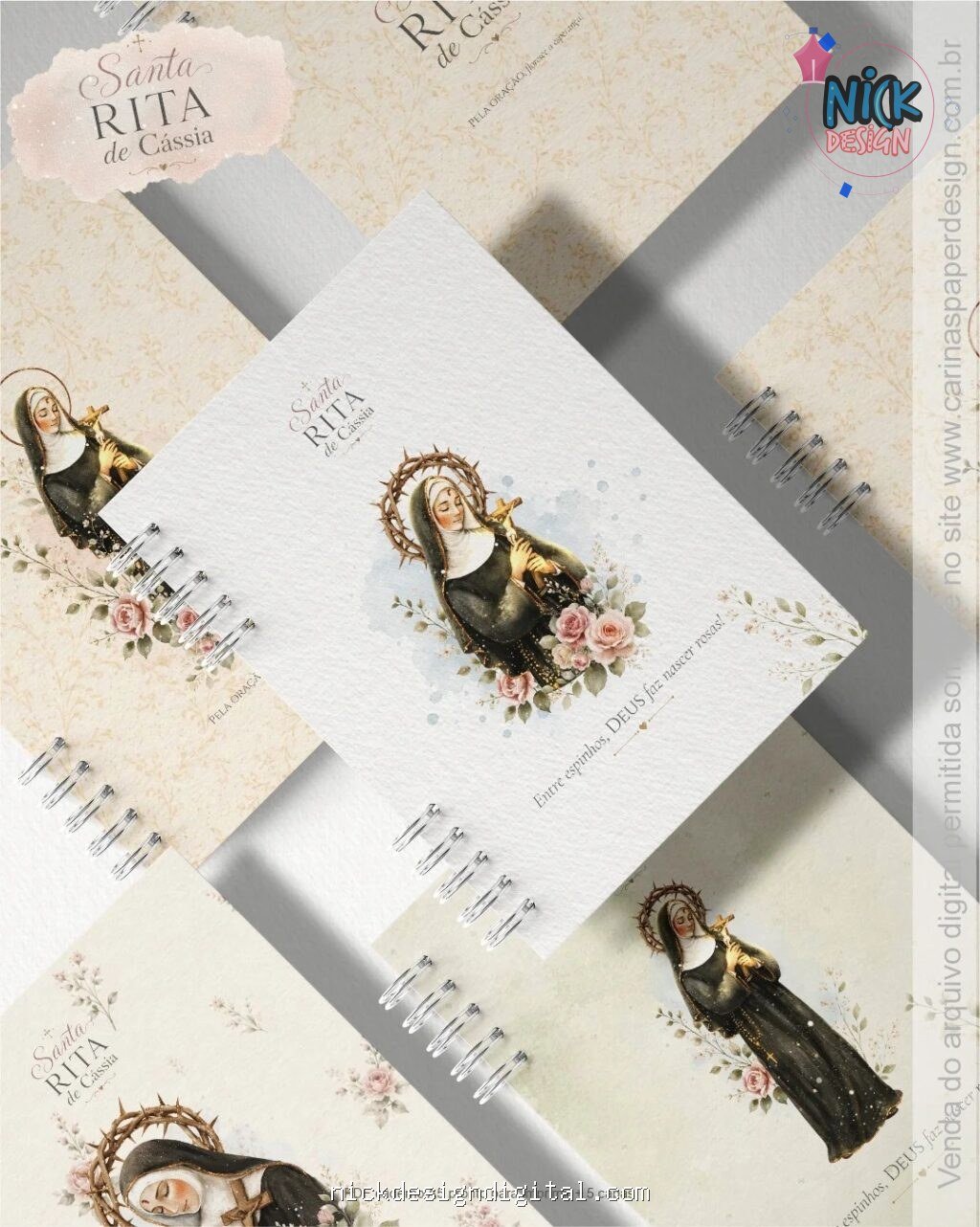 PDF Caderno Santa Rita de Cássia+ 5 Capas (Carinas Paper) - Imagem 1