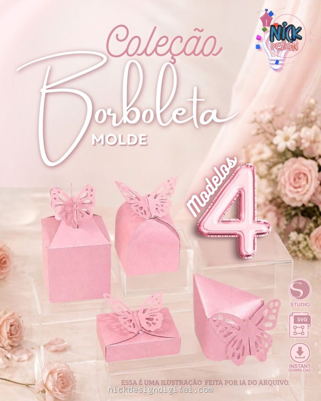 Coleção Borboletas Moldes Caixinhas - Imagem 1