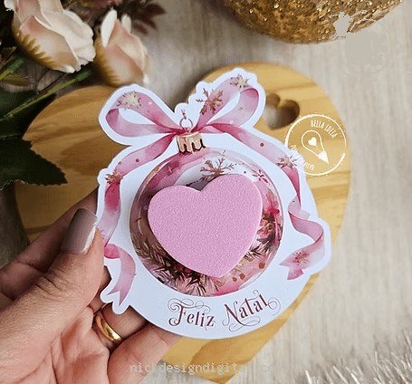Cartão multiuso lixa de unha - Natal Rosa 2025 (Bella Ideia)