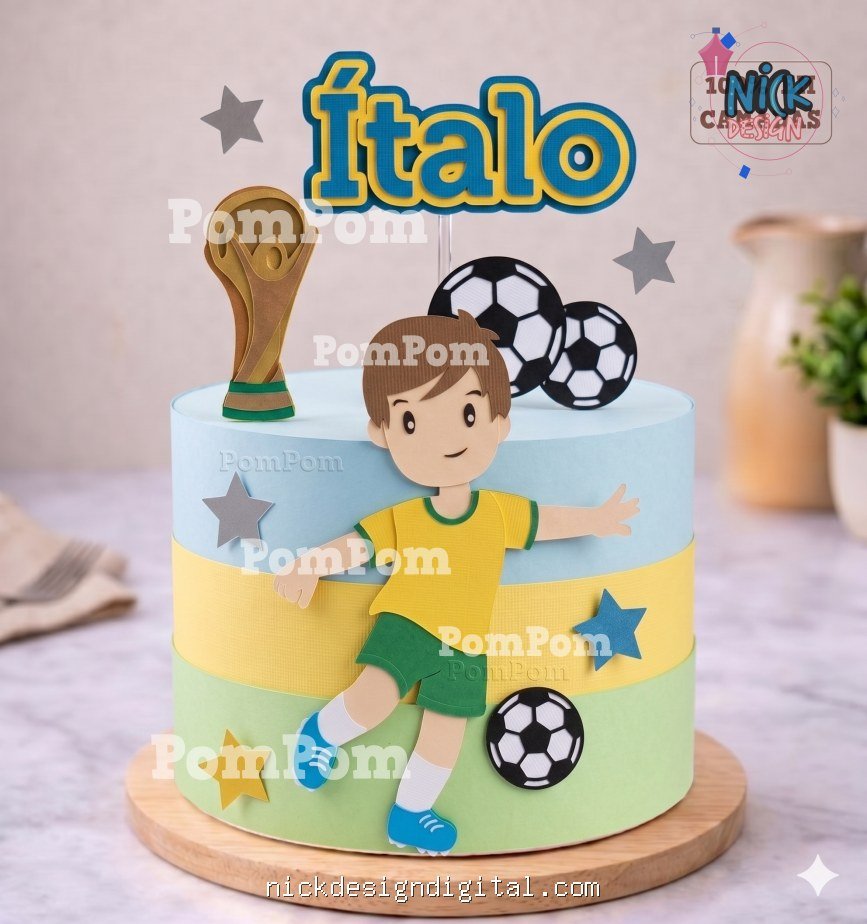 Jogador Brasil - Topo de Bolo - Imagem 1