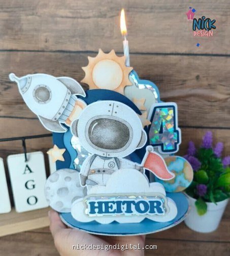 Astronauta - Porta Vela 3D - Imagem 1