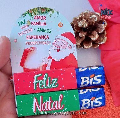 Card Bis Duplo Feliz Natal - Papai Noel