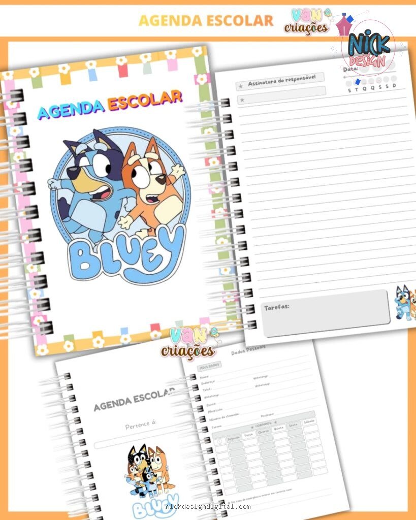 Bluey Menina - Volta às Aulas 2026