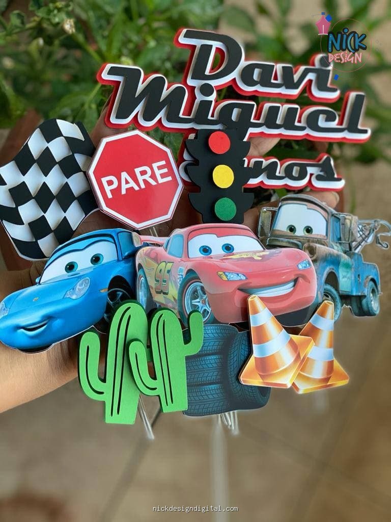 Carros Disney - Topo de Bolo
