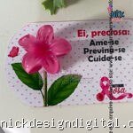 Card mini presilha ou sabonete Outubro Rosa