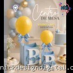 ABC - Centro de Mesa com Porta Balão