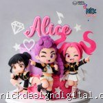 K-pop Meninas Popstar Anime 3D - Topo de Bolo