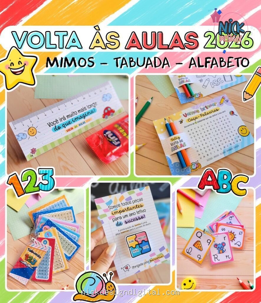 Volta às Aulas | Mimos – Alfabeto – Tabuada (Ana Flor)