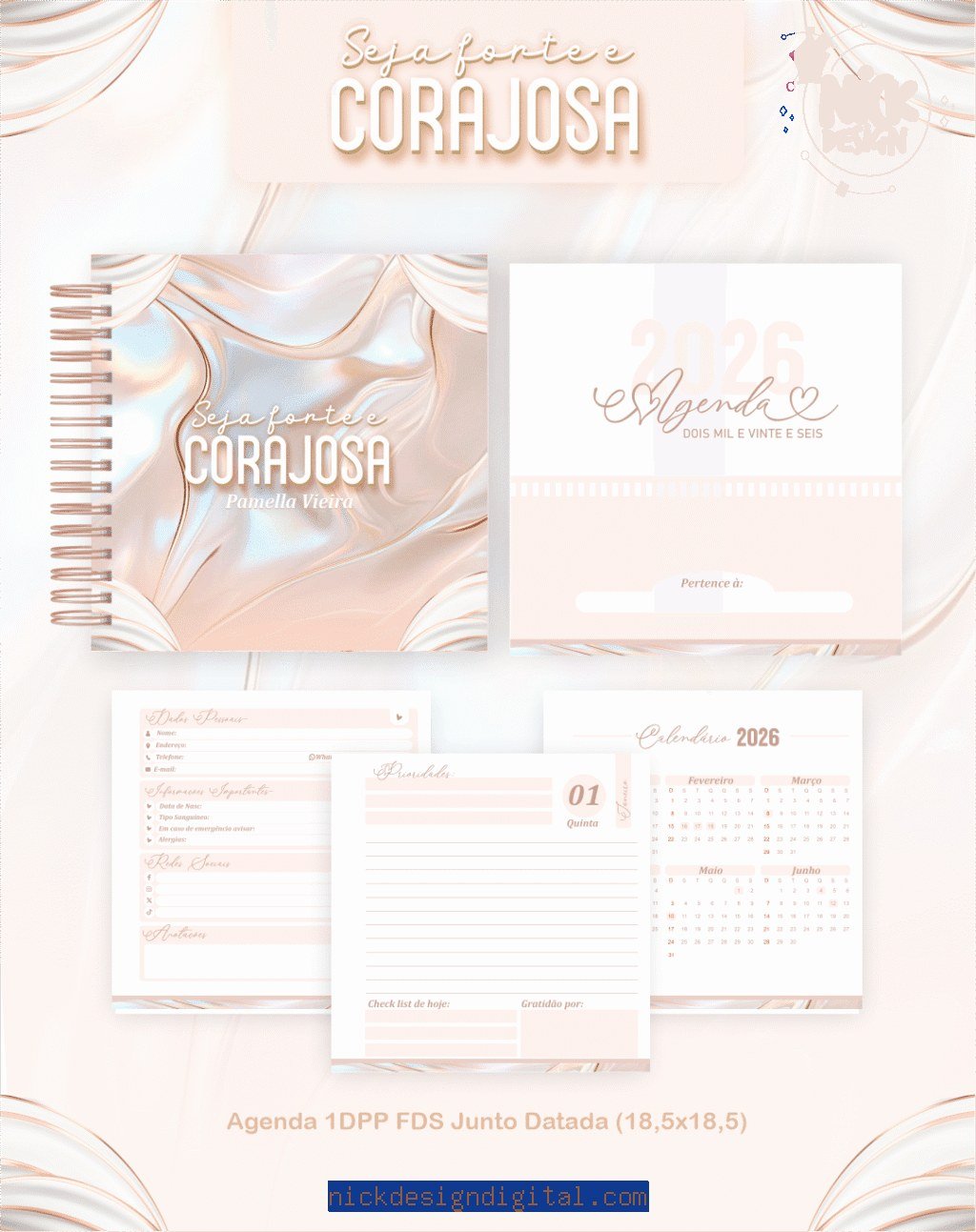 Forte e Corajosa - Agendas | Planners 2026 (Pamella) - Imagem 4