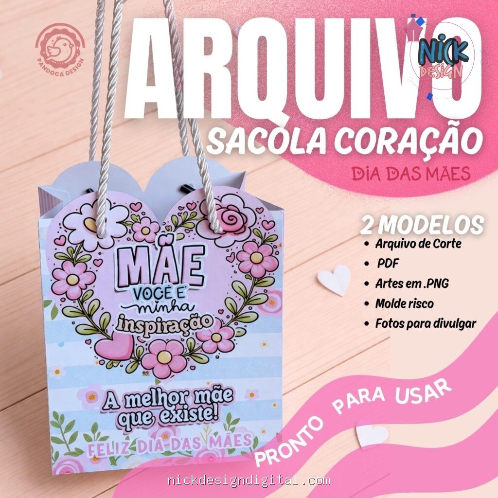 Mini Sacola Coração - Dia das Mães - Imagem 3