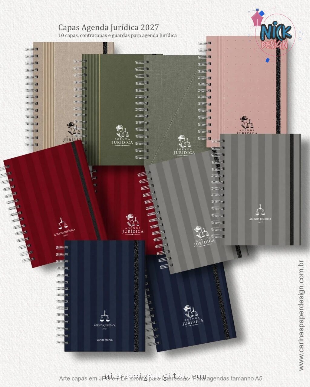 Combo 10 capas A5 para Agenda Jurídica 2027 - Imagem 4