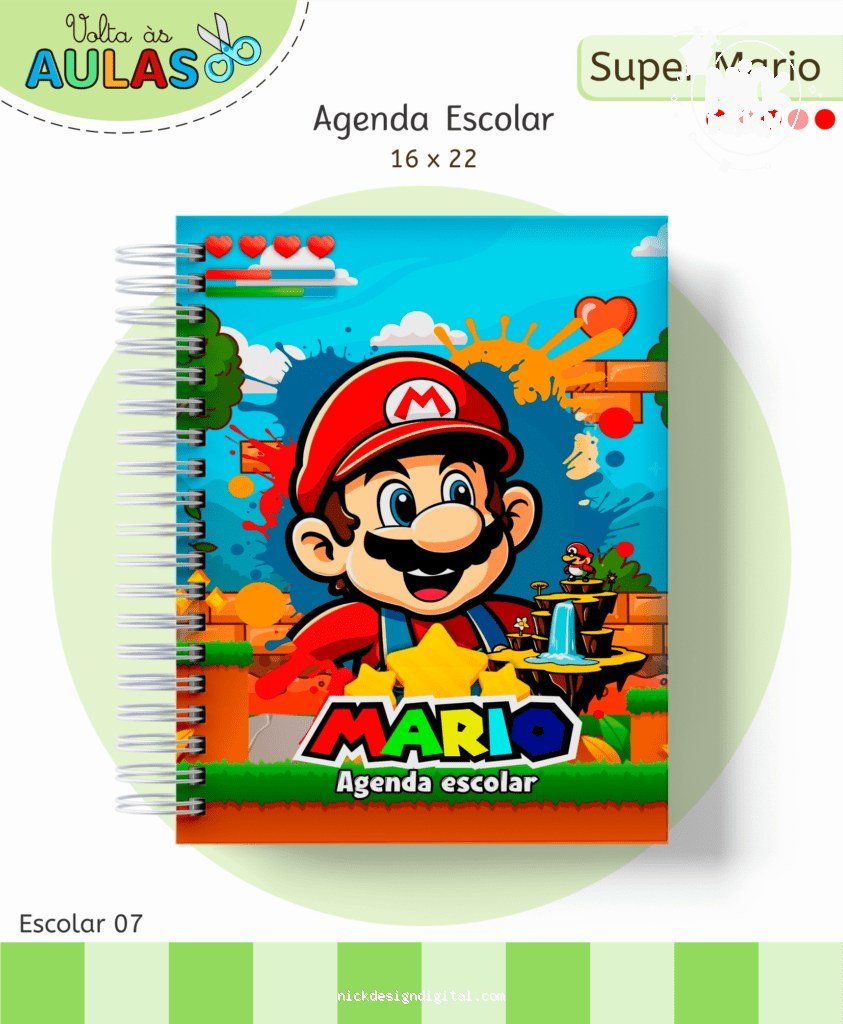 Super Mario - Kit Escolar 2026 (Lina Criativa)