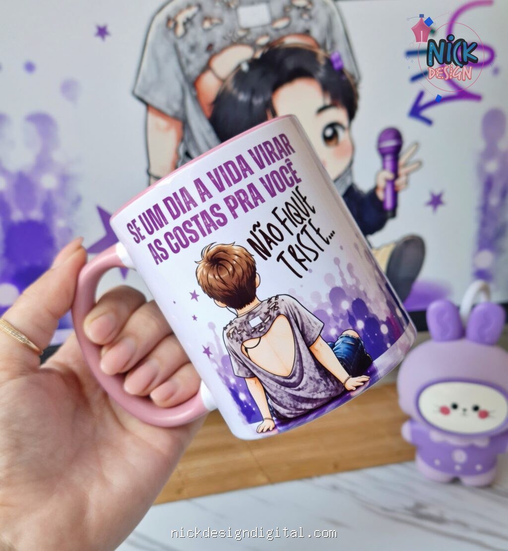 BTS JIn e Namjoon Se um dia a vida te der as costas, não fique triste... O Jin estará lá- Arte Avulsa Caneca - Imagem 1