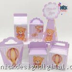 Chá de Bebê Ursinho Lilás - Kit Festa Pronta
