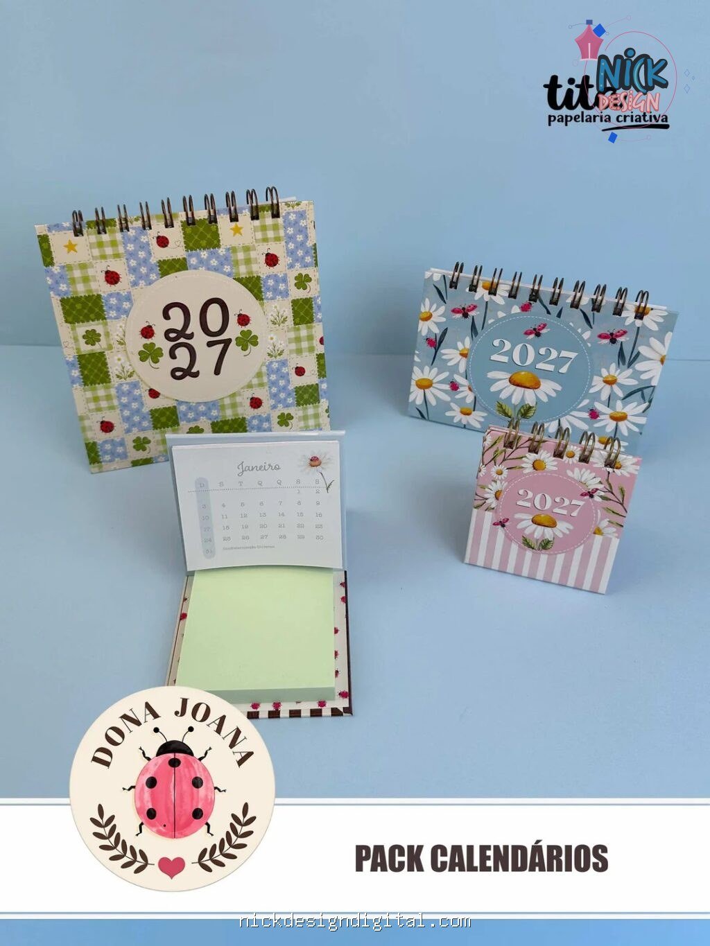 Dona Joana - Pack Calendários 2027 - português e español + Vídeo aula (Tita) - Imagem 1