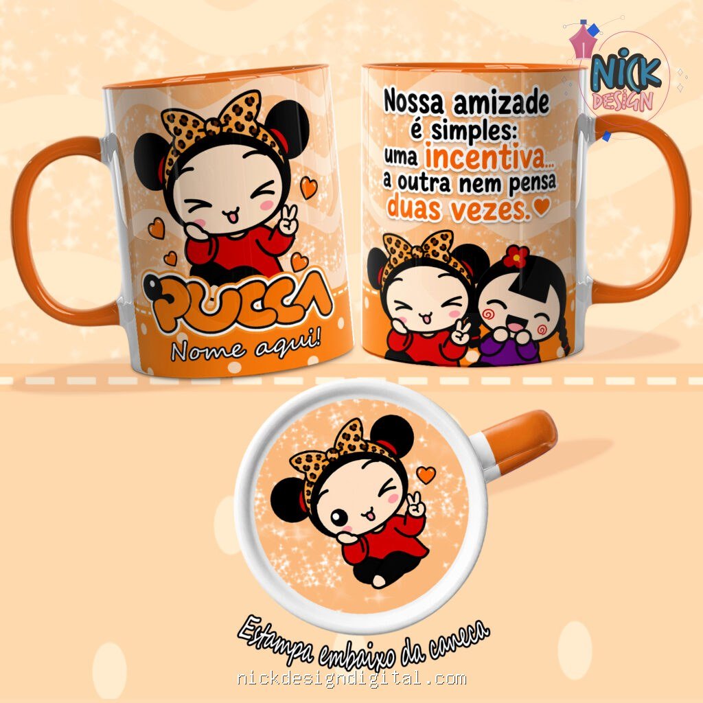 Pucca Amigas + Estampa Exclusiva para o Fundo da Caneca - Imagem 1